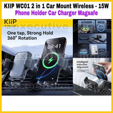 KIIP WC01 2 in 1 Car Mount Wireless- 15W Phone Holder Car Charger Magsafe