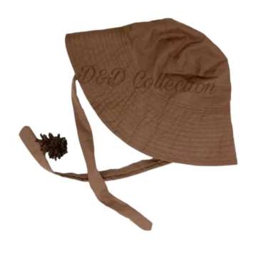 D & D Hat Collection Topi Wide Bucket Tali Panjang Topi Bucket Brim Lebar Topi Selebgram Mocca