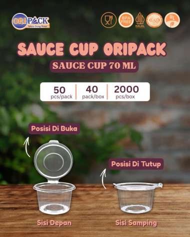 Cup pet saus jelly cup saus cup puding cup 35ml 60ml 70ml isi 50pcs 70ml