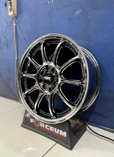 Velg Mobil HSR R16 untuk Suzuki Carry - Pelek Ring 16 tipe FE03 Fitra Eri - Black Chrome limited