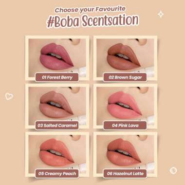 Hanasui Boba Edition Mattedorable Lip Cream 4gr - Lipstik - LipMate 02 Brown Sugar