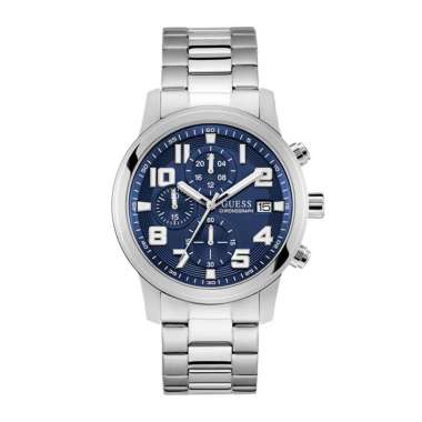 JAM TANGAN PRIA GUESS ATTICUS ORIGINAL GUESS GW0917G1 0917 GUESS GW0917 STAINLESS STEEL SILVER BLUE