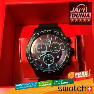 JAM TANGAN PRIA WANITA SWATCH ORIGINAL RESIN BLACK RED CRIMSON MYSTIQUE IRONY SWATCH YVB417 SWATCH Y