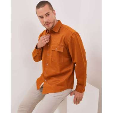 AMK Kemeja Pria Lengan Panjang SHS Yonas Ls Terracota INT M