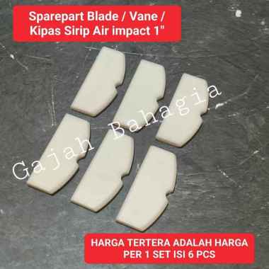 Sparepart Vane kipas sirip Blade Air impact 1 inch set isi 6 pcs