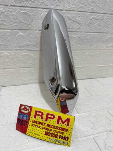 Cover Tutup Knalpot RPM Beat New Fi Chrome Tameng Cover Knalpot Beat New Fi Crom