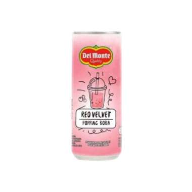 Del Monte Minuman Red Velvet Popping Boba Kaleng 240 ml