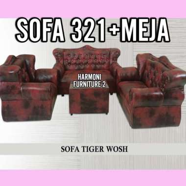 SOFA TIGER 321 + MEJA KACA FREE ONGKIR SERANG KOTA MERAH