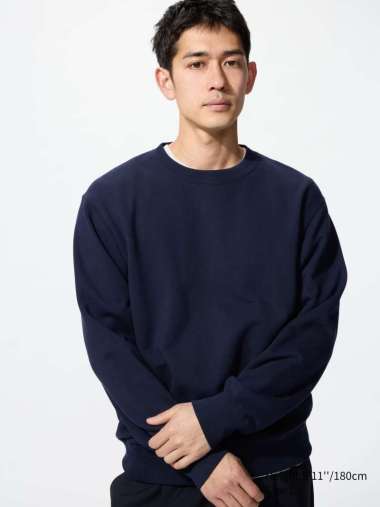 UNIQLO sweater Sweatshirt Pria Lengan Panjang Navy XL