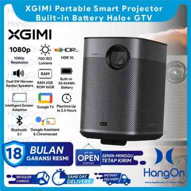 XGIMI New Halo+ GTV Portable FHD Smart Projector Built-in Battery 59.454Wh Playtime Up to 2.5 Hours