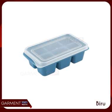 Cetakan Es Batu Kecil Silikon Wadah Ice Cube Tray Cetak Jelly Cokelat Mini Silicon 6 Sekat BIRU