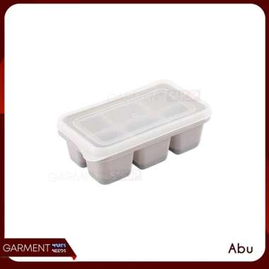 Cetakan Es Batu Kecil Silikon Wadah Ice Cube Tray Cetak Jelly Cokelat Mini Silicon 6 Sekat ABU