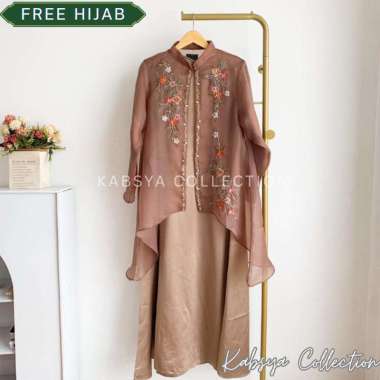 Instant COD Dress Gamis Organza Inner Dress Satin Velvet YASMIN / Baju Muslim Wanita Dress Organza /