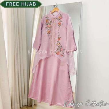 Instant COD Dress Gamis Organza Inner Dress Satin Velvet YASMIN / Baju Muslim Wanita Dress Organza /
