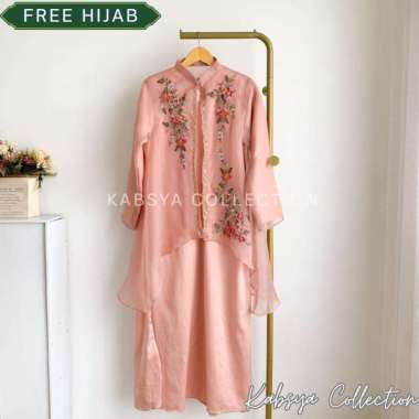 Instant COD Dress Gamis Organza Inner Dress Satin Velvet YASMIN / Baju Muslim Wanita Dress Organza /