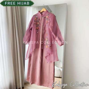 Instant COD Dress Gamis Organza Inner Dress Satin Velvet YASMIN / Baju Muslim Wanita Dress Organza /