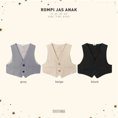 BOHOPANNA - ROMPI JAS ANAK - ROMPI ANAK 7-8Y GREY