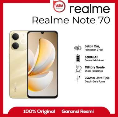 Hp Realme Note 70 Ram 4GB Internal 128GB Garansi Resmi Beach Gold