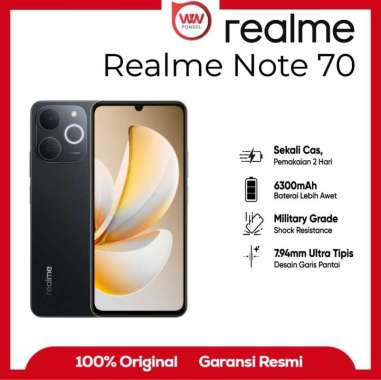 Hp Realme Note 70 Ram 4GB Internal 128GB Garansi Resmi Obsidian Black