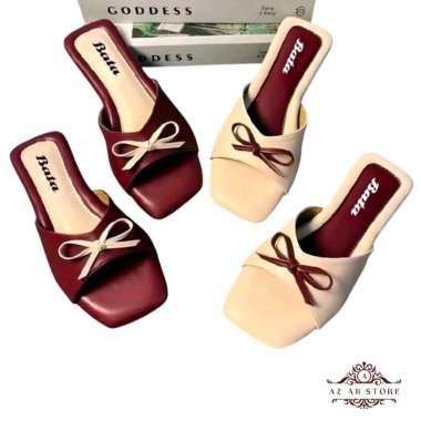 Sandal wanita Bata motif pita Cantik Trendy Elegan 39 krem
