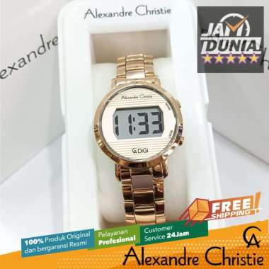 JAM TANGAN WANITA ALEXANDRE CHRISTIE DIGI DIGITAL ORIGINAL ROSE GOLD 9497 AC 9497 AC9497 ACF9497 JAM