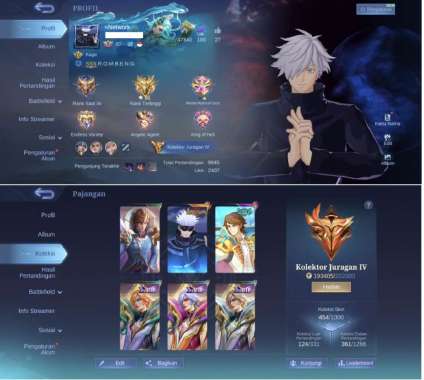 Akun Mobile Legends Kolektor Juragan IV [450+ Skin] [Safe Akun - Akun Pribadi/Tangan Pertama]