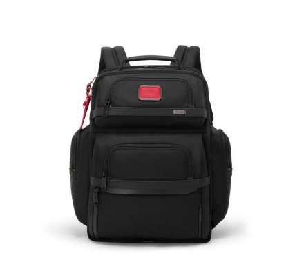 TUMI Alpha Tumi Brief Pack Bag- Tas Ransel Pria - Black/Red