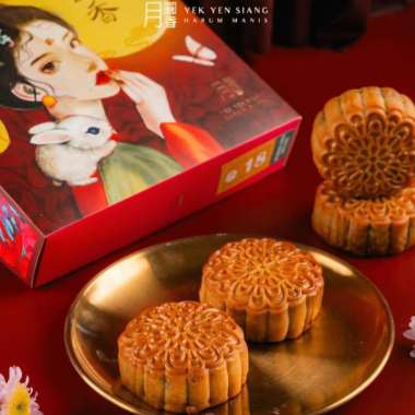 Yek Yen Siang Mooncake HALAL Kacang Hijau Hitam Durian Teratai Taro Pandan Go Hiong Abon Ayam Kue Bu