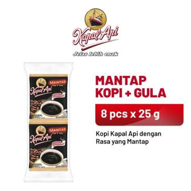 KAPAL API KOPI MANTAP + GULA 8X24GR