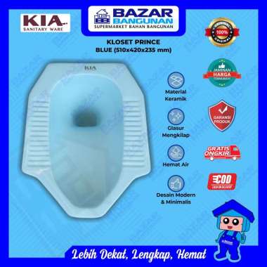 Kia - Closet Kloset Toilet Jongkok Squat WC Prince Blue Biru AS 20 CM Toto Garansi Resmi Pabrik