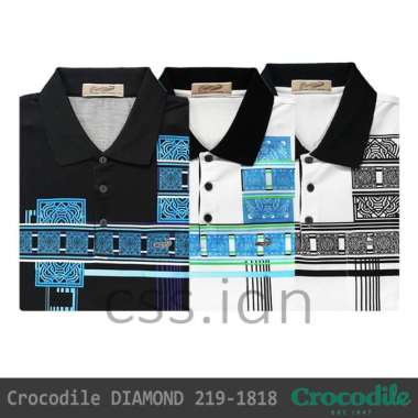 Kaos Kerah Pria Crocodile Diamond 219-1818 PutihBiru XL