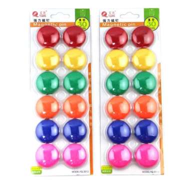 MAGNET PAPAN TULIS MAGNET PIN WHITEBOARD 30MM 3CM 1 PACK ISI 12 PCS Kuning