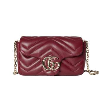 Gucci GG Marmont Mini Chain Bag Rosso Ancora Ghw