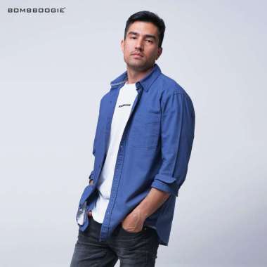 Bomboogie Kemeja Pria Regular Zama Blue 24952B5BL M