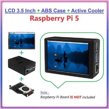 Raspberry Pi 5 LCD 3.5 Inch Touch Display with ABS Case & Active Cooler Kit