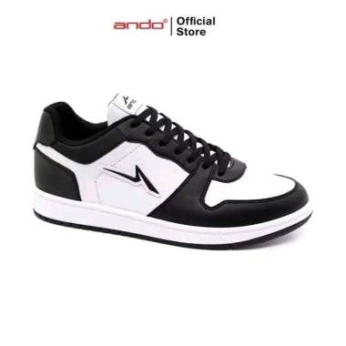 Ando Sepatu Sneakers Tricks Alpha Pria Dewasa - Snekers Casual. Putih/Hitam 39