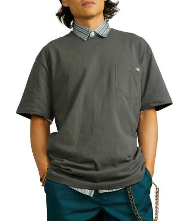 DICKIES - Men's Heavyweight SS Pocket Tee - Kaos Lengan Pendek Pria - FW25 DICKIES CHARCOA S
