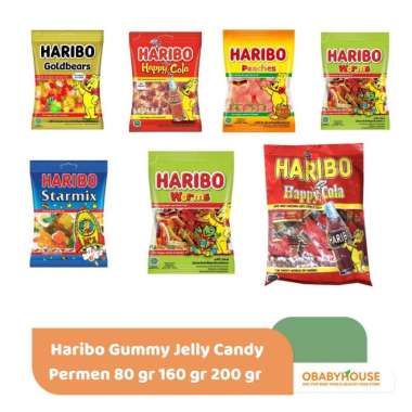 Haribo Gummy Jelly Candy Permen 80 gr 160 gr 200 gr Worms 160g