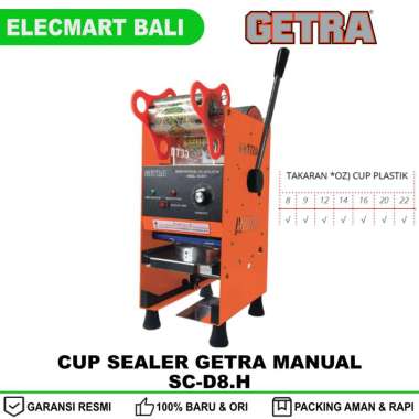 Cup Sealer Getra SC-D8H SC-D8.H - Manual, 22 Oz / Mesin Seal Gelas