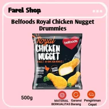 Promo Harga Belfoods Royal Nugget Chicken Nugget Drummies 500 gr - Blibli