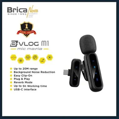 Brica B-VLOG M1 Wireless Microphone - Clip On Mic Vlog - BVLOG