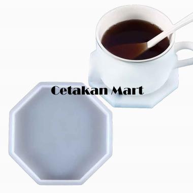 CM Cetakan Resin Epoxy Craft DIY Coaster Tatakan Gelas Oktagonal 12 Cm