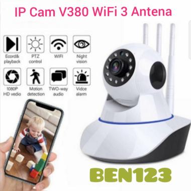 IP Cam CCTV WiFi V380 Night Vision HD 1080P/ baby Kamera 3 antena