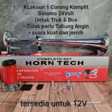 Klakson Angin Mobil Truk & Bus 1 Corong Komplit Dinamo - 24V 24 VOLT