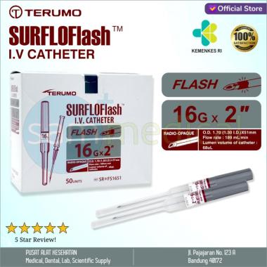 Terumo Surflo Flash IV Catheter / Jarum Infus 16G x 2"