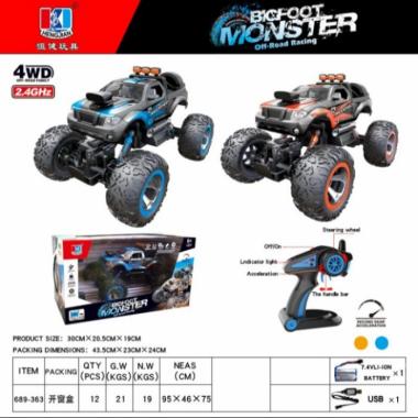 RC 4WD BIGFOOT MONSTER SEMI PROPO TURBO MOBIL CAR OFFROAD KEREN Multicolor