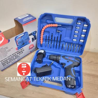 HL312 MESIN BOR LITHIUM BATERAI CORDLESS BESI 10MM 12V SET H&L HL 312