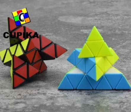 Rubik LEFUN Piramid 4x4 Pyraminx Segitiga Magic Cube Stickerless
