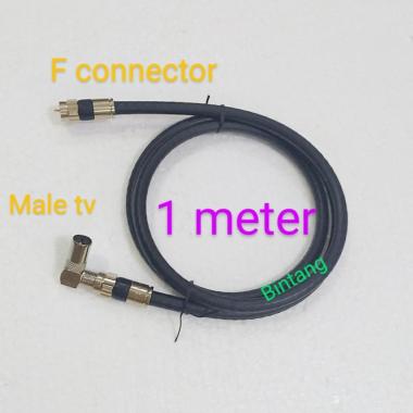 Extended kabel antena apartemen 1 meter connector F to male TV