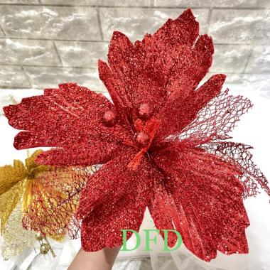 Bunga Natal Besar Merah Kastuba Poinsettia / Hiasan Dekorasi Natal